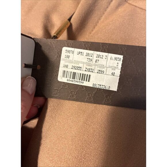 Gucci New Authentic Tan Brown Khaki Wool Flare Wide Dress Pants 40 US 4 Small - Picture 7 of 12